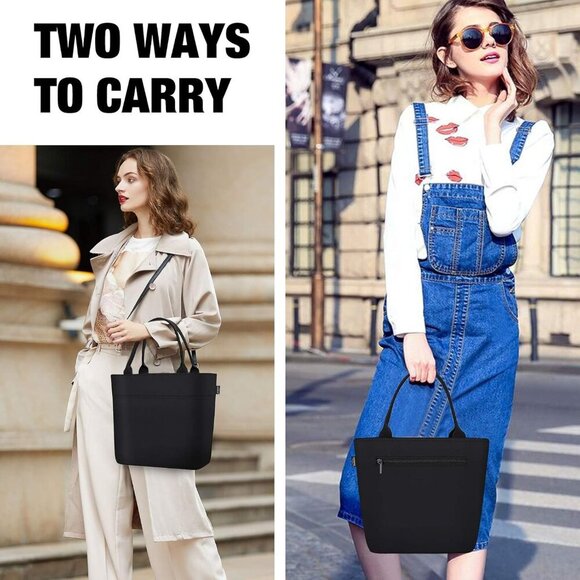 Insulated Lunch Bag for Women, Leakproof Thermal Cooler Tote, 10L Black - Picture 7 of 7